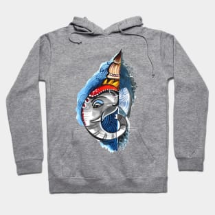 Hand Drawn Elephant Head Side View Hoodie